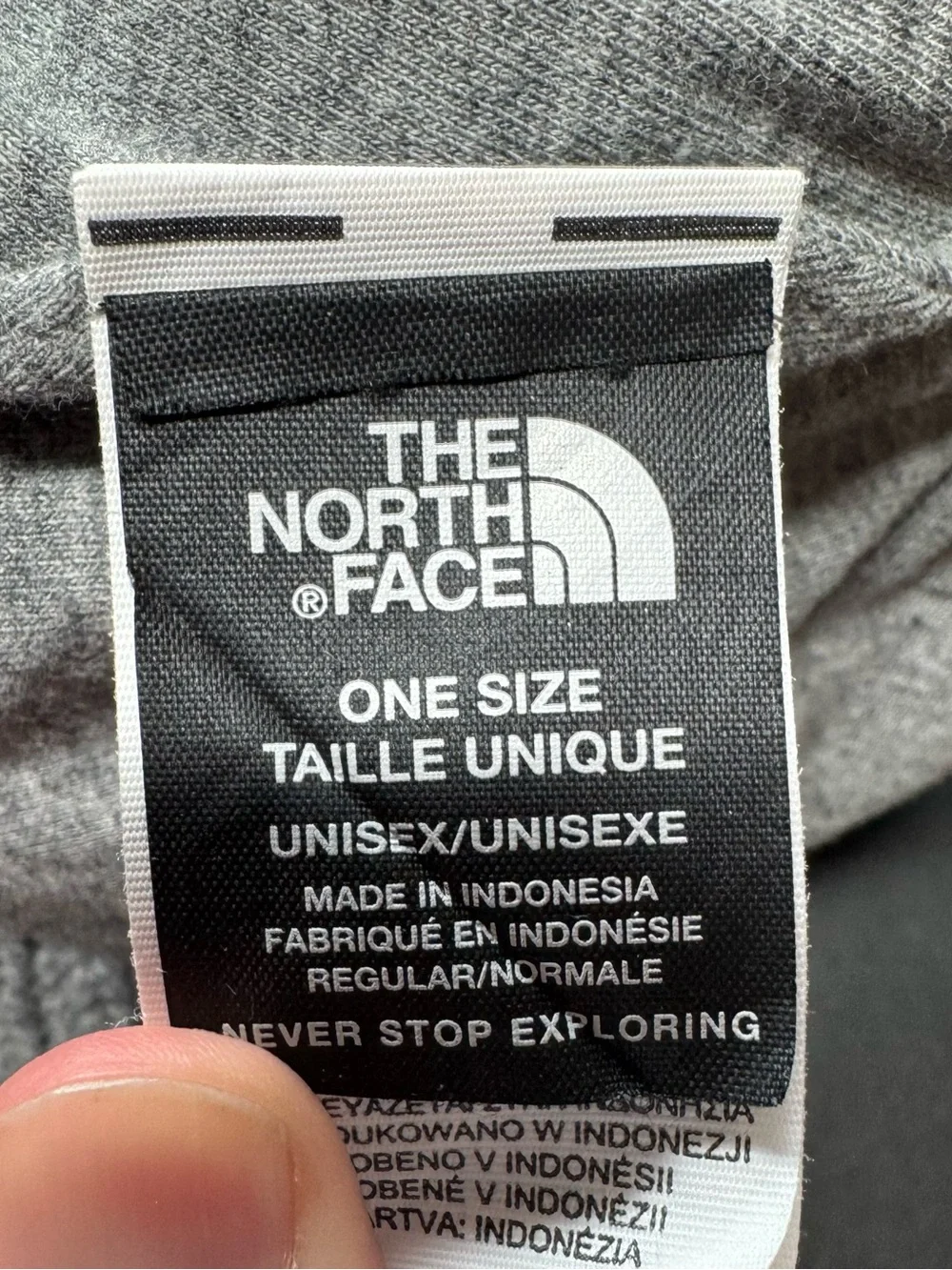 The North Face Men's Light Gray Ribbed Cuff Beanie